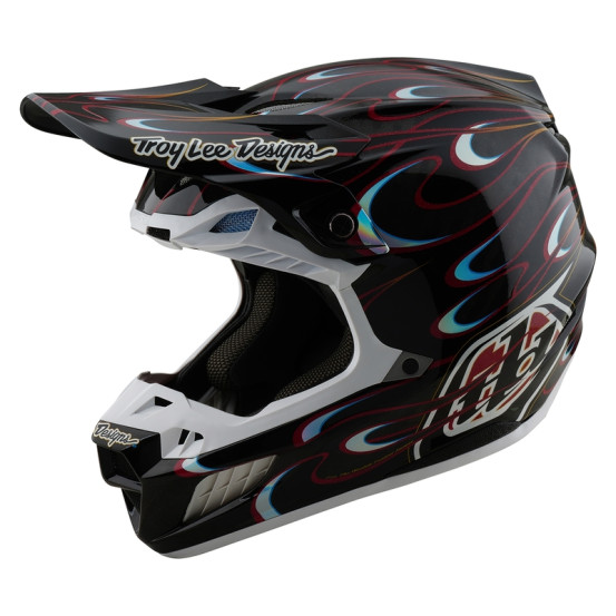 Casque cross Troy Lee Designs SE5 Carbon Torched - Noir Rouge