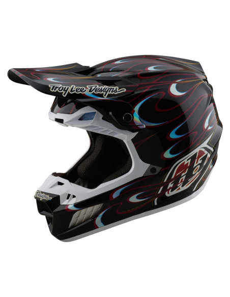 Casque cross Troy Lee Designs SE5 Carbon Torched - Noir Rouge