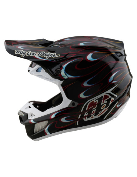 Casque cross Troy Lee Designs SE5 Carbon Torched - Noir Rouge