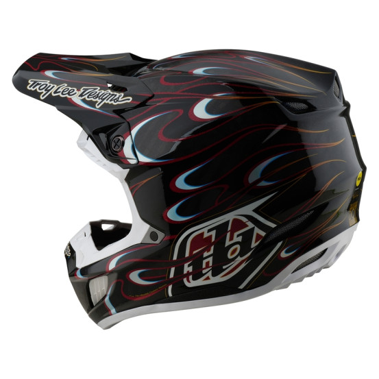 Casque cross Troy Lee Designs SE5 Carbon Torched - Noir Rouge