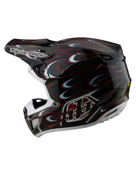 Casque cross Troy Lee Designs SE5 Carbon Torched - Noir Rouge