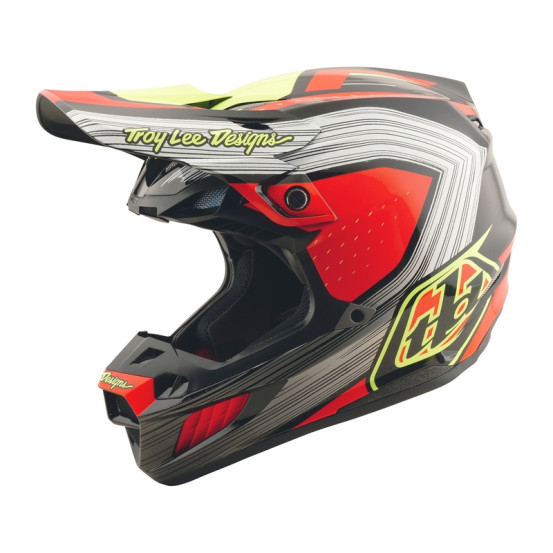 Casque cross Troy Lee Designs SE5 Composite Stripes - Noir Infra Rouge