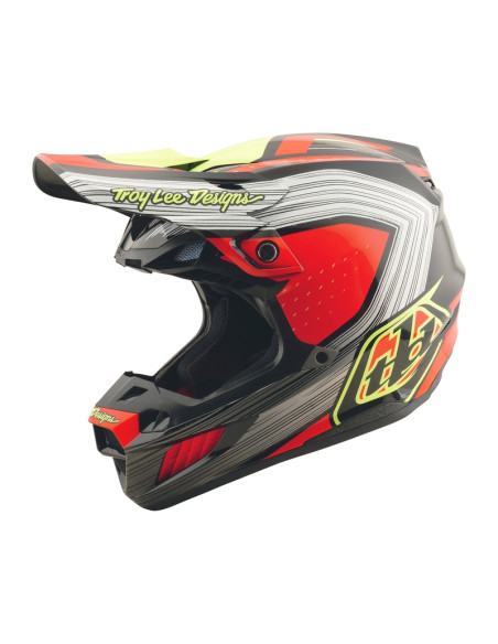 Casque cross Troy Lee Designs SE5 Composite Stripes - Noir Infra Rouge