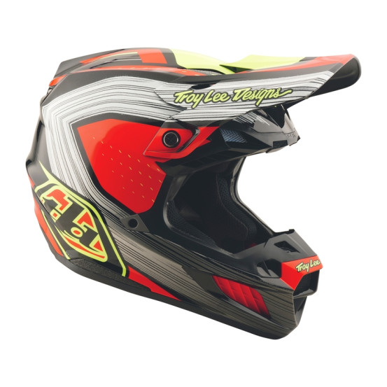 Casque cross Troy Lee Designs SE5 Composite Stripes - Noir Infra Rouge