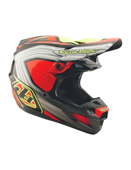 Casque cross Troy Lee Designs SE5 Composite Stripes - Noir Infra Rouge