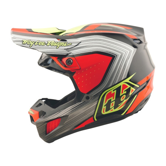 Casque cross Troy Lee Designs SE5 Composite Stripes - Noir Infra Rouge