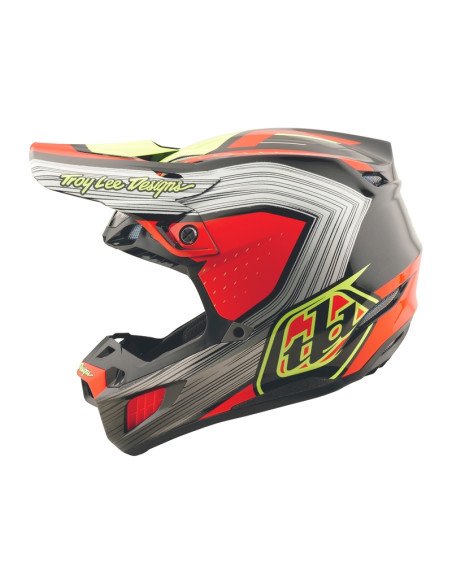 Casque cross Troy Lee Designs SE5 Composite Stripes - Noir Infra Rouge