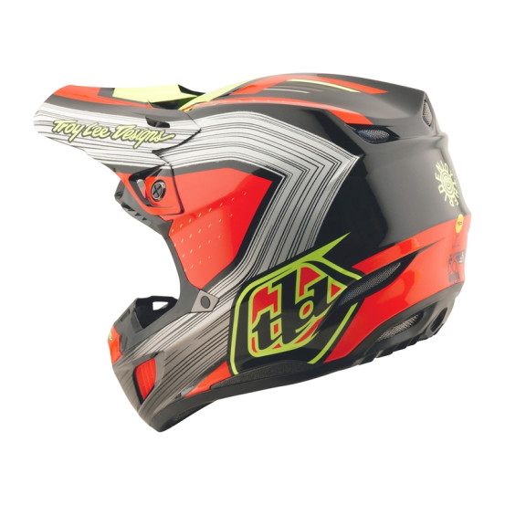 Casque cross Troy Lee Designs SE5 Composite Stripes - Noir Infra Rouge