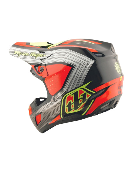 Casque cross Troy Lee Designs SE5 Composite Stripes - Noir Infra Rouge