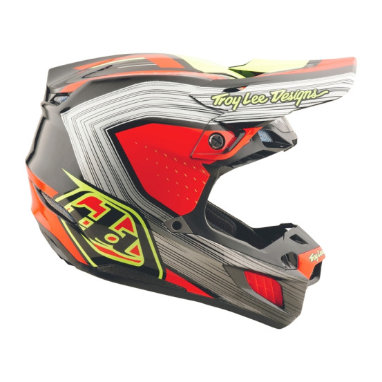 Casque cross Troy Lee Designs SE5 Composite Stripes - Noir Infra Rouge