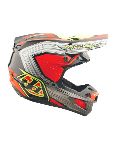 Casque cross Troy Lee Designs SE5 Composite Stripes - Noir Infra Rouge