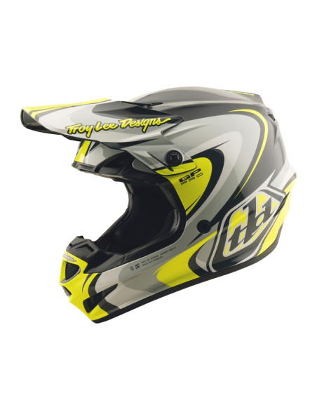 Casque cross Troy Lee Designs GP Pro Crossover - Gris Jaune