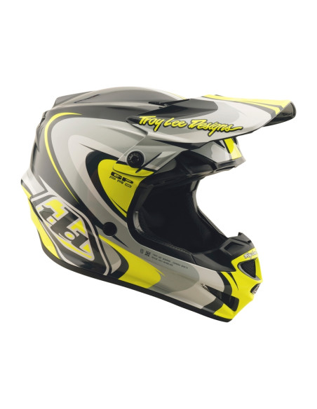 Casque cross Troy Lee Designs GP Pro Crossover - Gris Jaune