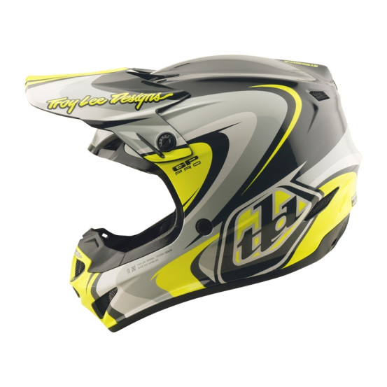 Casque cross Troy Lee Designs GP Pro Crossover - Gris Jaune
