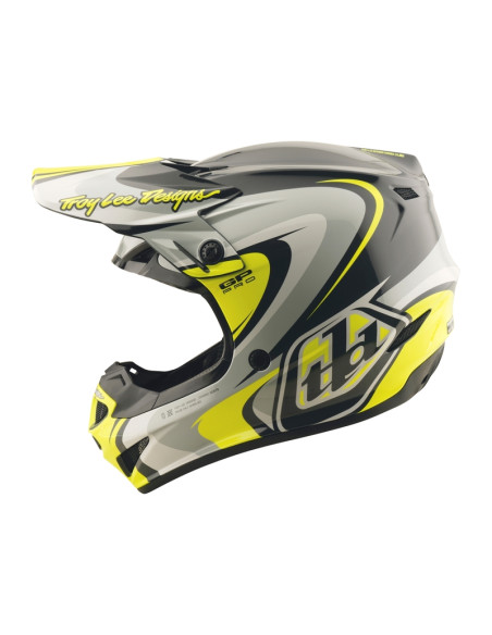 Casque cross Troy Lee Designs GP Pro Crossover - Gris Jaune