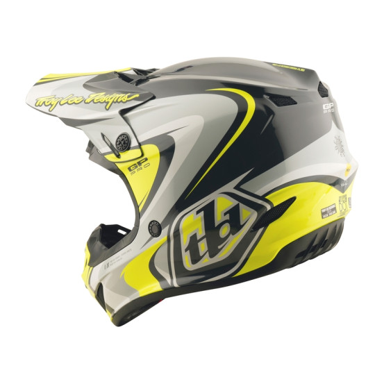 Casque cross Troy Lee Designs GP Pro Crossover - Gris Jaune