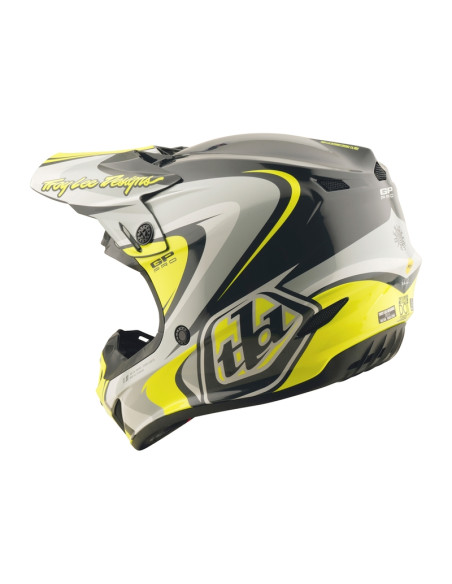 Casque cross Troy Lee Designs GP Pro Crossover - Gris Jaune