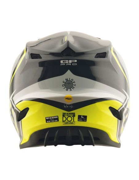 Casque cross Troy Lee Designs GP Pro Crossover - Gris Jaune