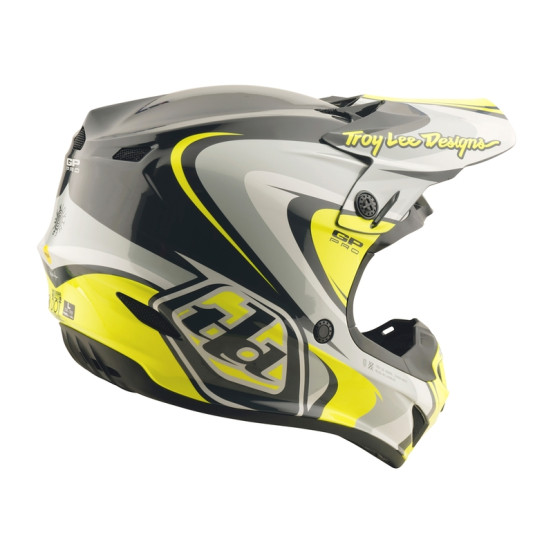 Casque cross Troy Lee Designs GP Pro Crossover - Gris Jaune