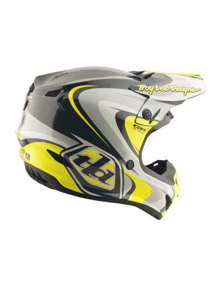 Casque cross Troy Lee Designs GP Pro Crossover - Gris Jaune