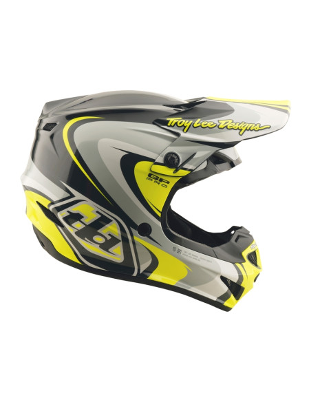 Casque cross Troy Lee Designs GP Pro Crossover - Gris Jaune