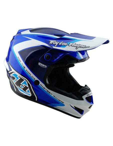 Casque cross Troy Lee Designs GP Shutter - Bleu Blanc