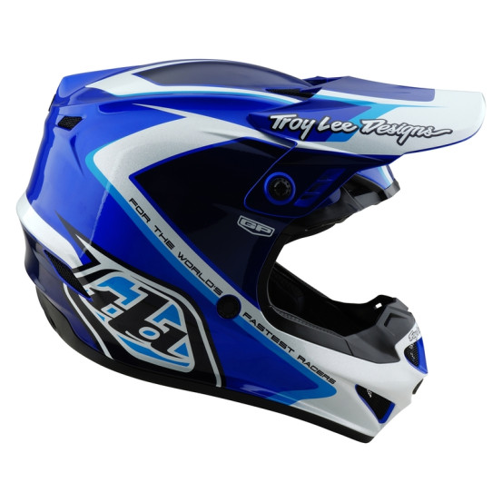 Casque cross Troy Lee Designs GP Shutter - Bleu Blanc