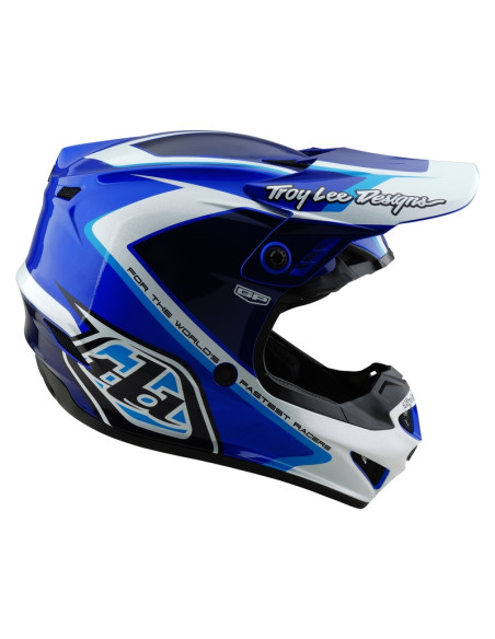 Casque cross Troy Lee Designs GP Shutter - Bleu Blanc