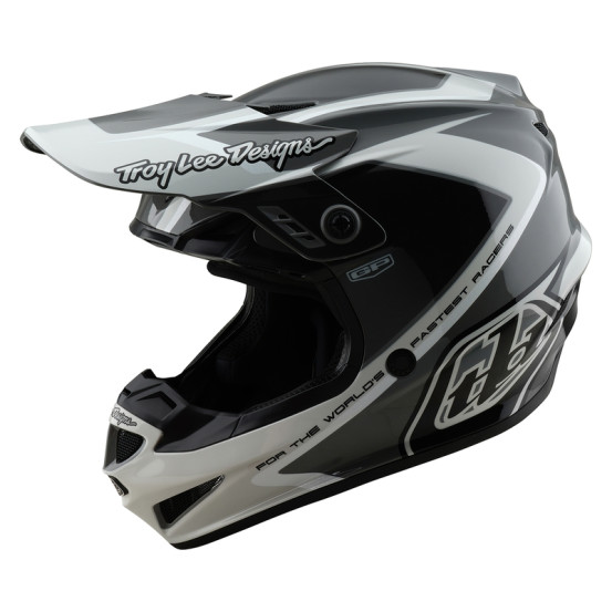 Casque cross Troy Lee Designs GP Shutter - Gris Blanc