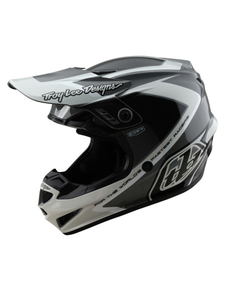 Casque cross Troy Lee Designs GP Shutter - Gris Blanc