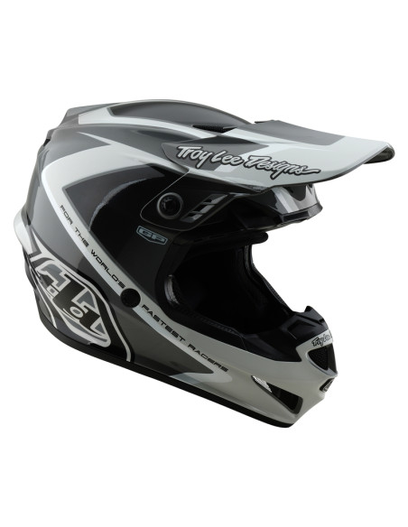 Casque cross Troy Lee Designs GP Shutter - Gris Blanc