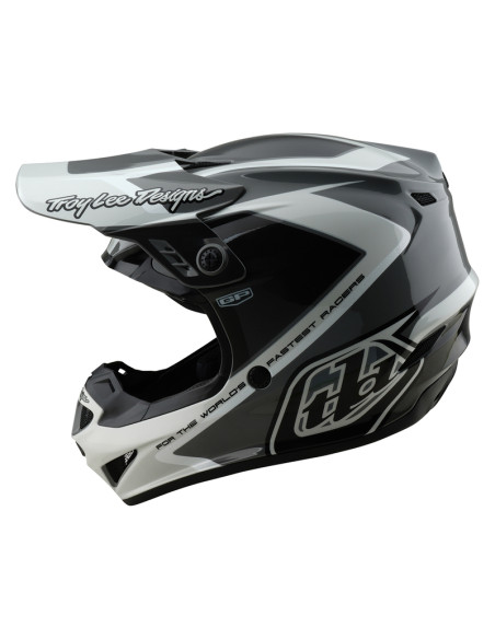 Casque cross Troy Lee Designs GP Shutter - Gris Blanc