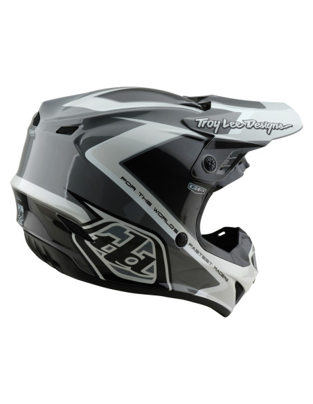 Casque cross Troy Lee Designs GP Shutter - Gris Blanc