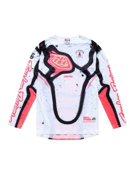 Maillot cross Troy Lee Designs SE Ultra Membrane - Blanc Infra Rouge
