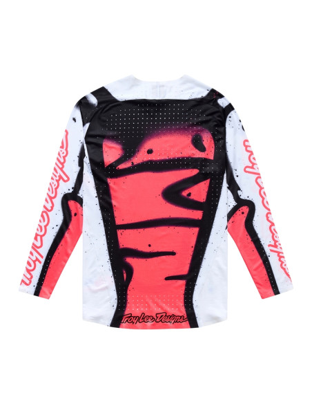 Maillot cross Troy Lee Designs SE Ultra Membrane - Blanc Infra Rouge