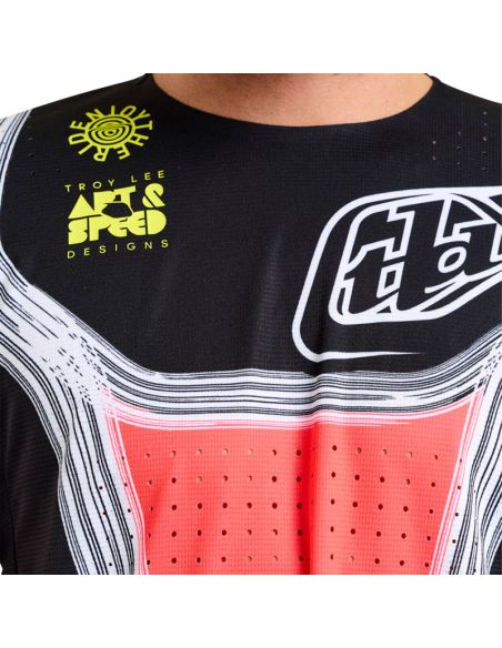Maillot cross Troy Lee Designs SE Pro Stripes - Infra Rouge Noir
