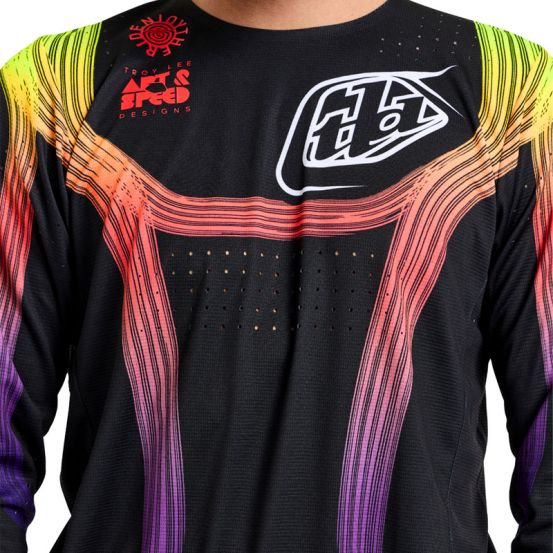 Maillot cross enfant Troy Lee Designs SE PRO Stripes - Noir Multicolore