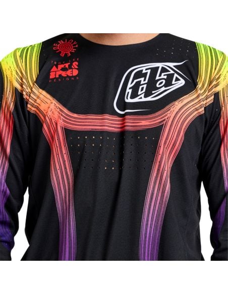 Maillot cross enfant Troy Lee Designs SE PRO Stripes - Noir Multicolore