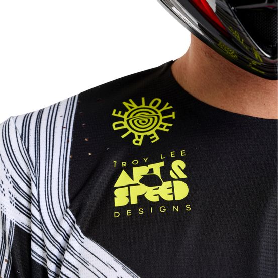 Maillot cross enfant Troy Lee Designs SE PRO Stripes - Infra Rouge Noir