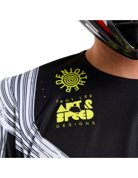 Maillot cross enfant Troy Lee Designs SE PRO Stripes - Infra Rouge Noir