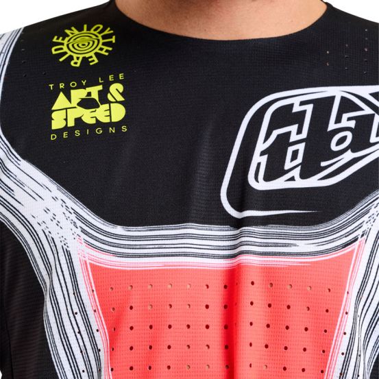 Maillot cross enfant Troy Lee Designs SE PRO Stripes - Infra Rouge Noir