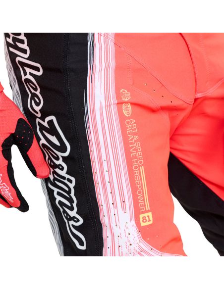 Pantalon cross enfant Troy Lee Designs SE Pro Stripes - Infra Rouge Noir