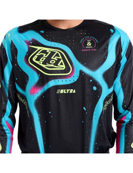 Maillot cross Troy Lee Designs SE Ultra Membrane - Noir Jaune