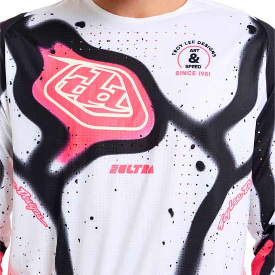 Maillot cross Troy Lee Designs SE Ultra Membrane - Blanc Infra Rouge