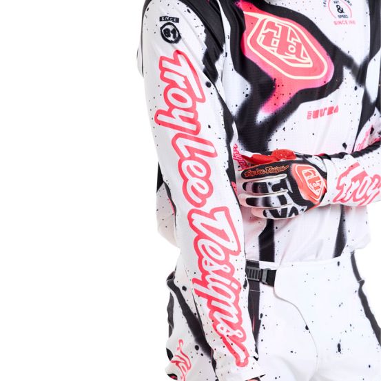 Maillot cross Troy Lee Designs SE Ultra Membrane - Blanc Infra Rouge