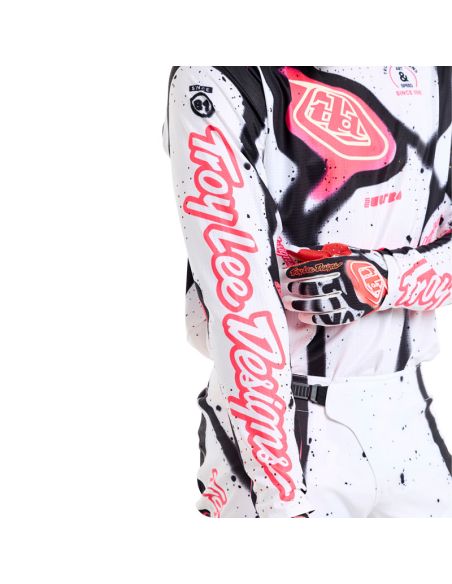 Maillot cross Troy Lee Designs SE Ultra Membrane - Blanc Infra Rouge