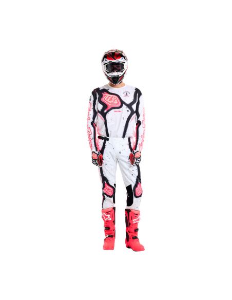 Maillot cross Troy Lee Designs SE Ultra Membrane - Blanc Infra Rouge