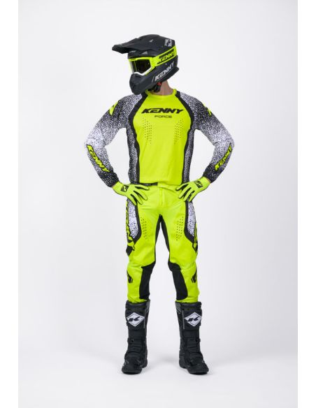 Tenue cross Kenny Force Pixel - Pixel Blanc Jaune Fluo