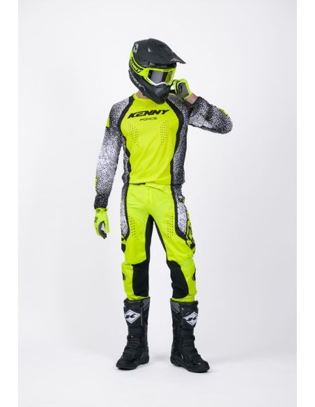 Tenue cross Kenny Force Pixel - Pixel Blanc Jaune Fluo