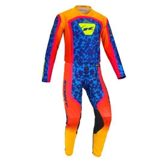 Tenue cross enfant Kenny Performance - Socal Orange Bleu
